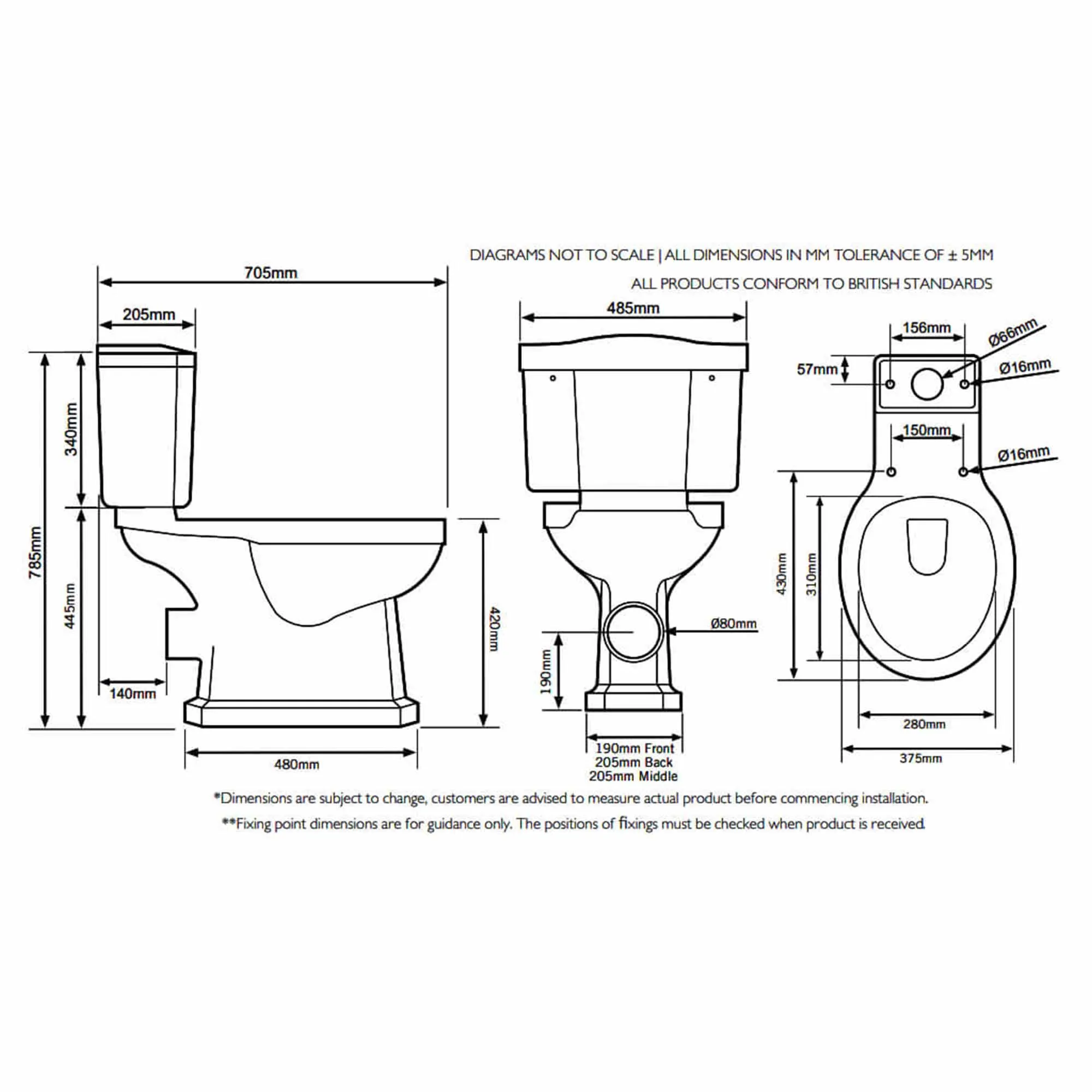 Vitoria Close Coupled Toilet With Soft Close Seat