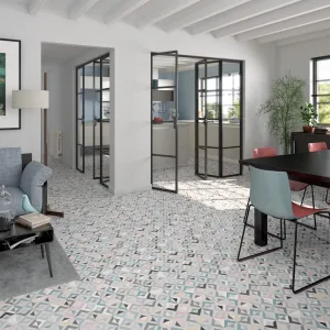 Vives Brenta Multicolor Terrazzo Effect Patterned Porcelain Tile 20x20cm Matt