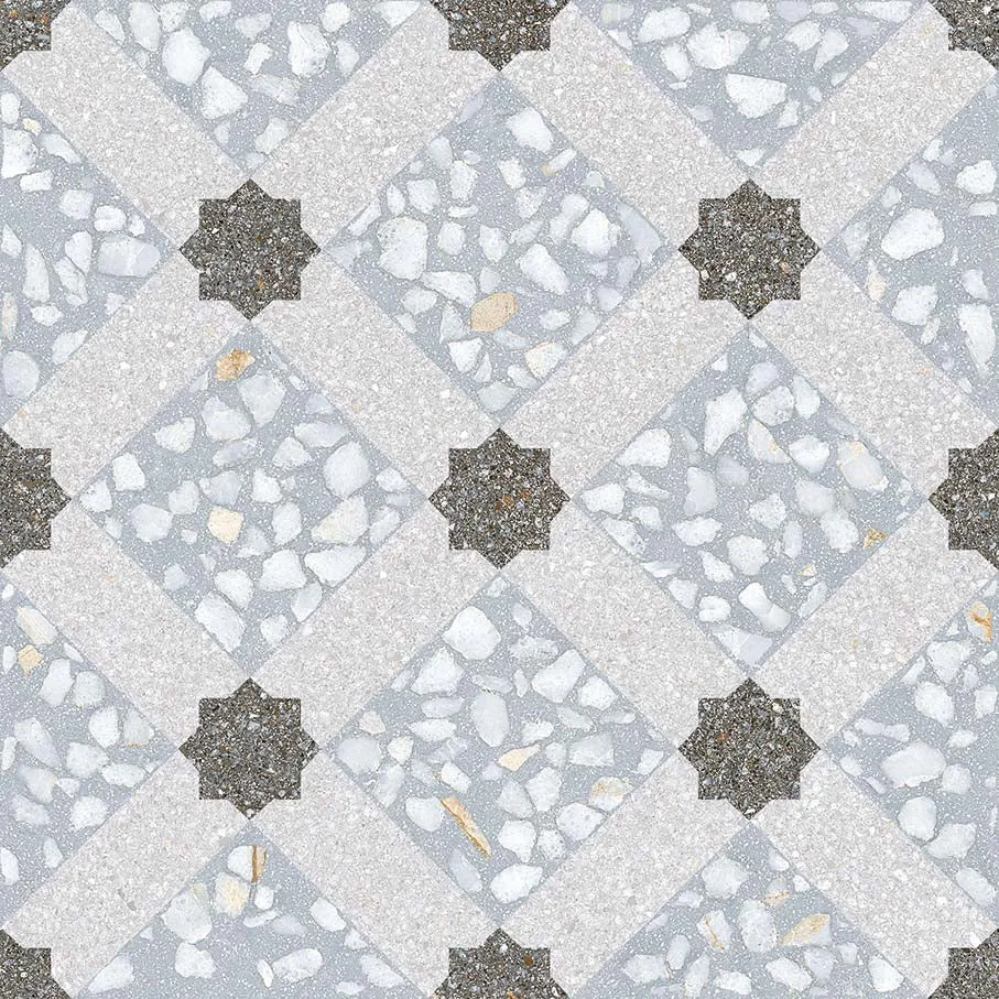 Vives Farnese Mancini Azul Terrazzo Effect Patterned Porcelain Tile 30x30cm Matt