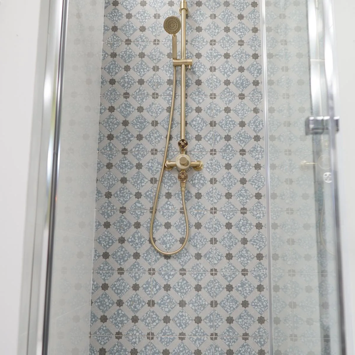 Vives Farnese Mancini Azul Terrazzo Effect Patterned Porcelain Tile 30x30cm Matt