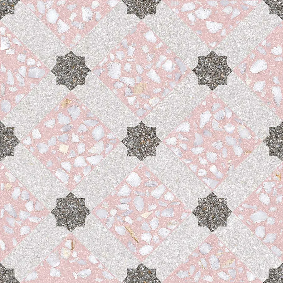 Vives Farnese Mancini Rosa Terrazzo Effect Patterned Porcelain Tile 30x30cm Matt