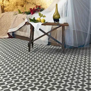 Vives Palau Grafito Encaustic Effect Porcelain Tile 20x20cm Matt