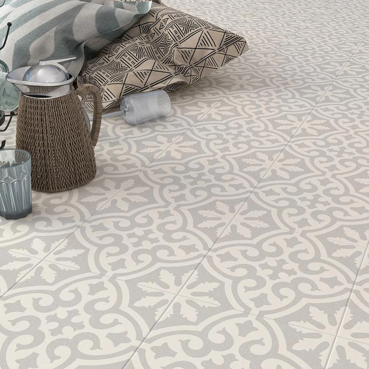 Vives Svenska Juvel Encaustic Effect Porcelain Tile 20x20cm Matt