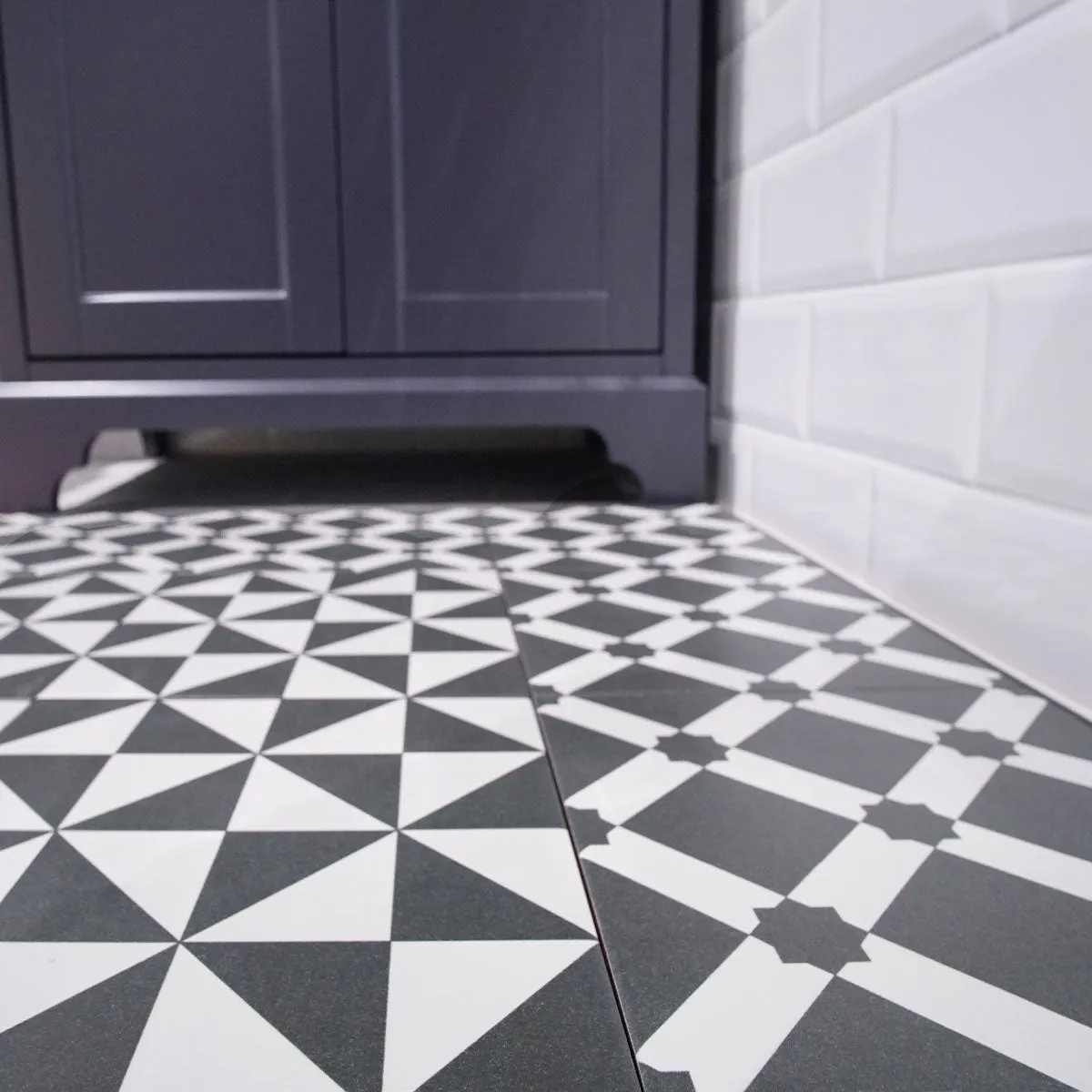 Vives Terrades Grafito Encaustic Effect Porcelain Tile 20x20cm Matt