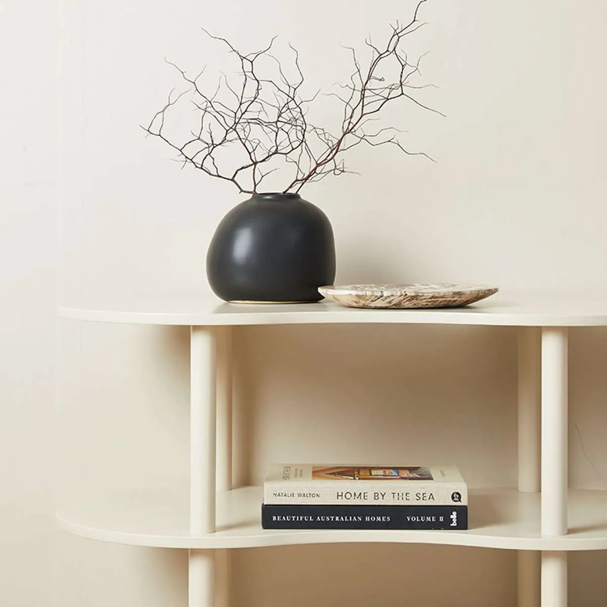 Wavey Low Three Shelf - Beige Mocka