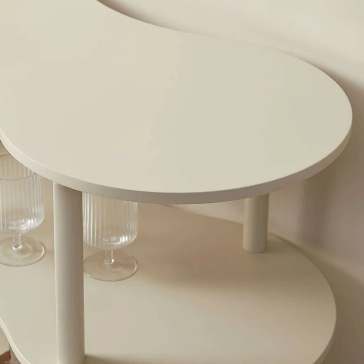 Wavey Low Three Shelf - Beige Mocka