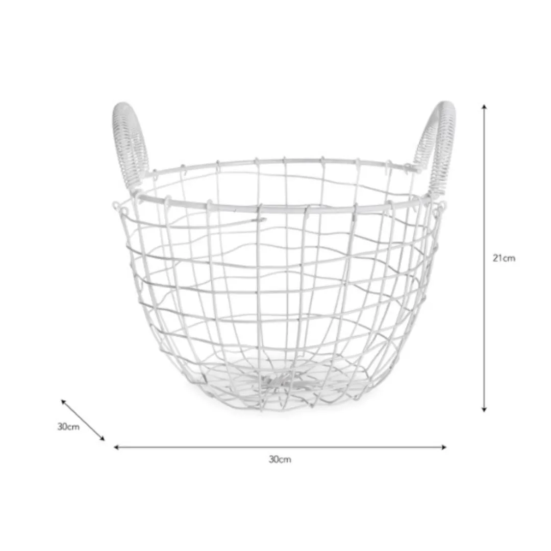 White Wire Basket - Small Funky Chunky