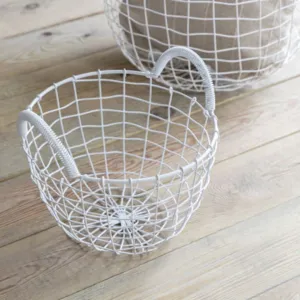 White Wire Basket - Small Funky Chunky