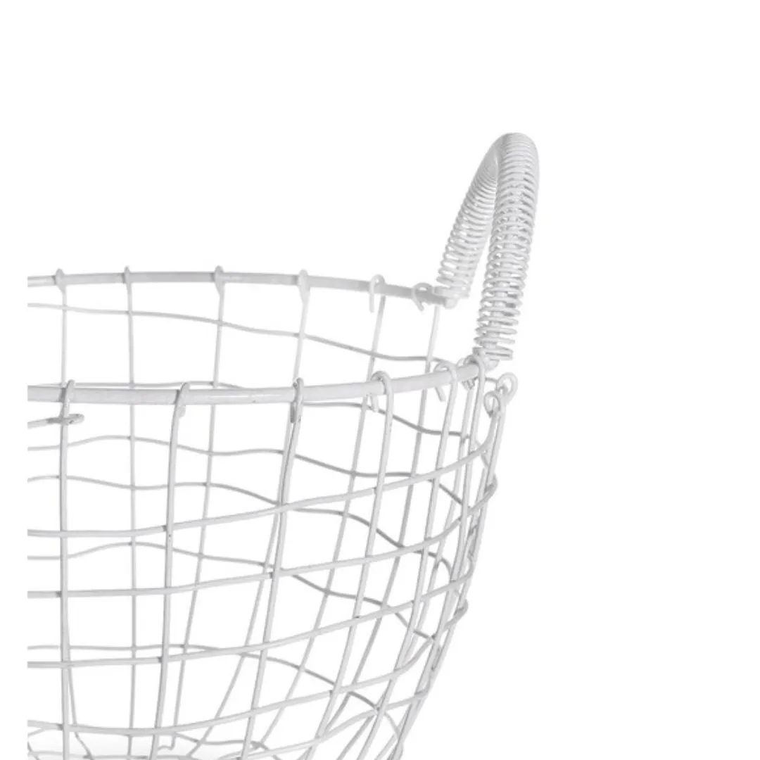 White Wire Basket - Small Funky Chunky