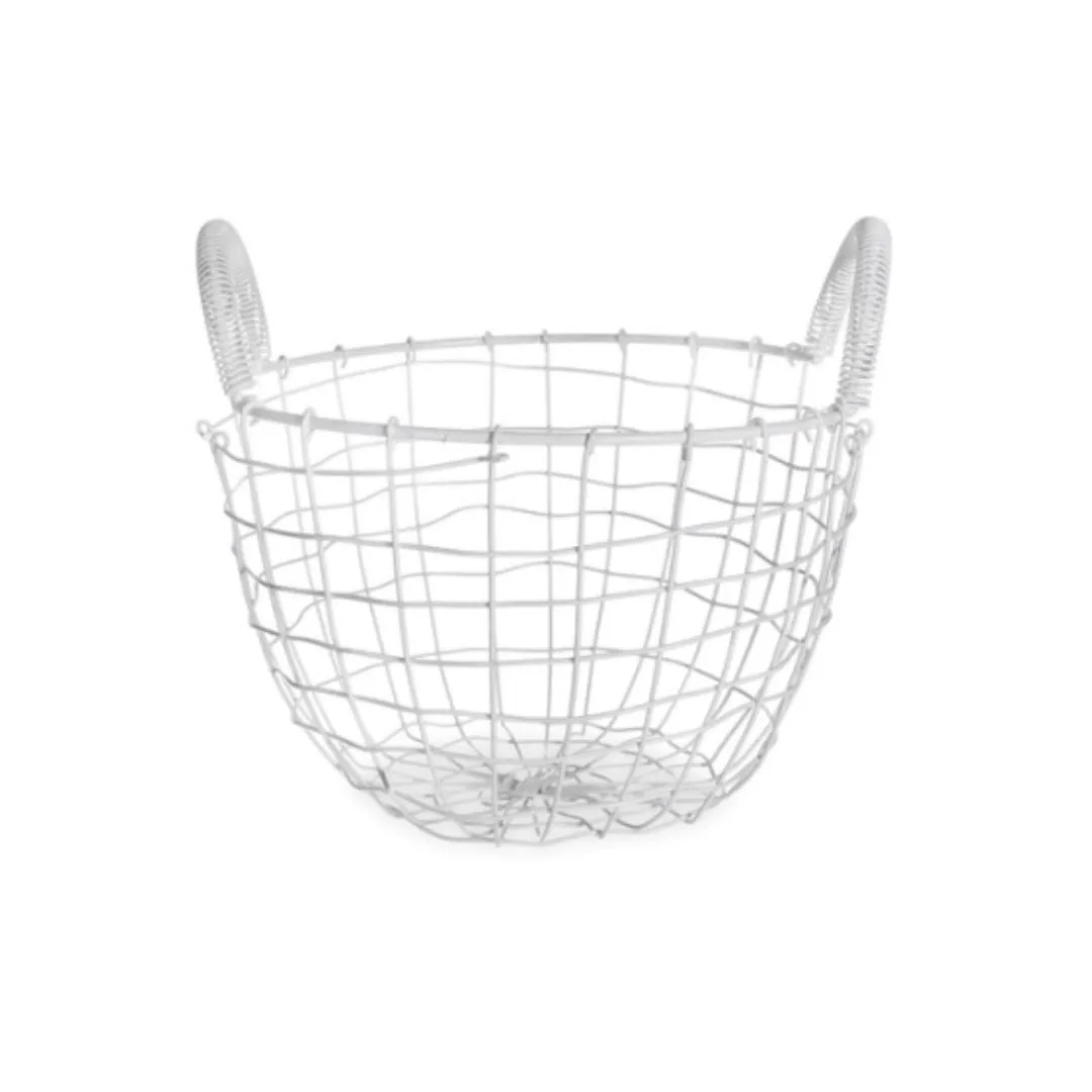 White Wire Basket - Small Funky Chunky
