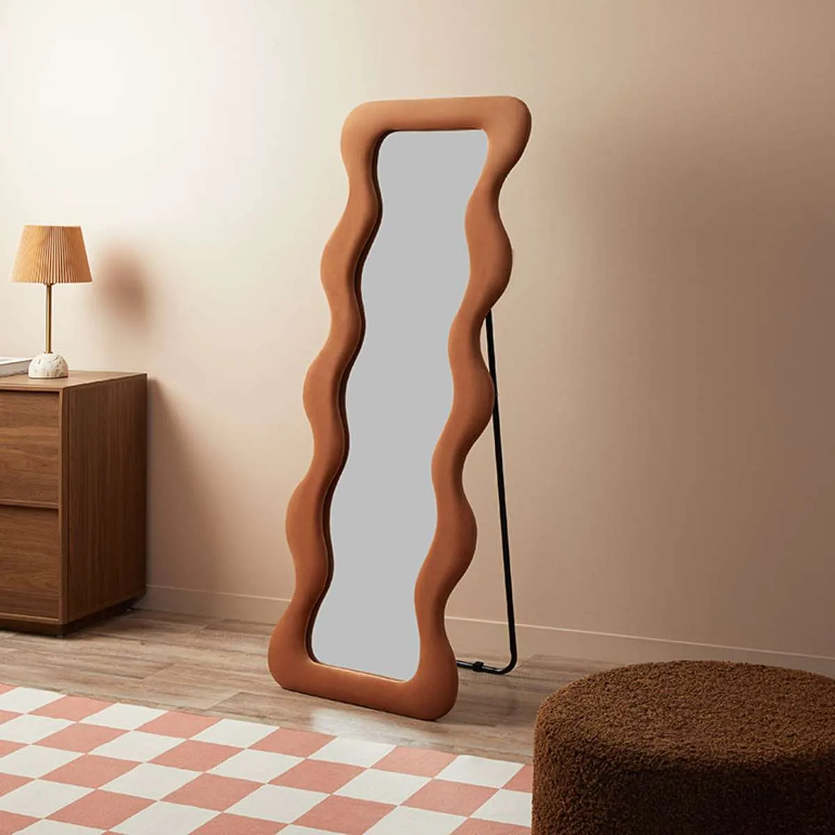 Wiggly Mirror - Rust Mocka