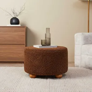 Wren Sherpa Ottoman - Chocolate Mocka