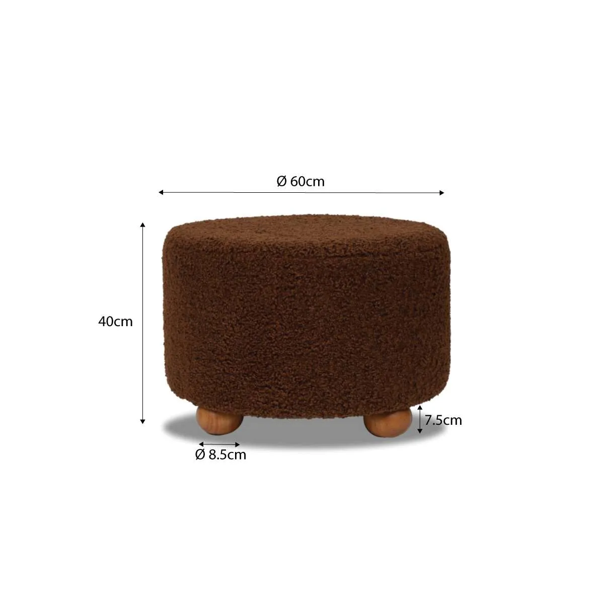 Wren Sherpa Ottoman - Chocolate Mocka