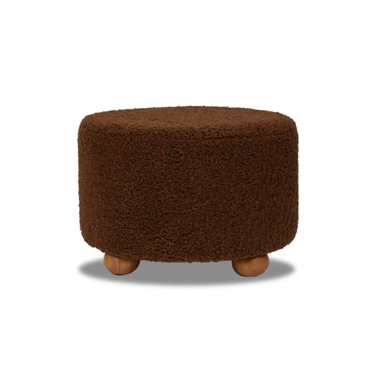 Wren Sherpa Ottoman - Chocolate Mocka