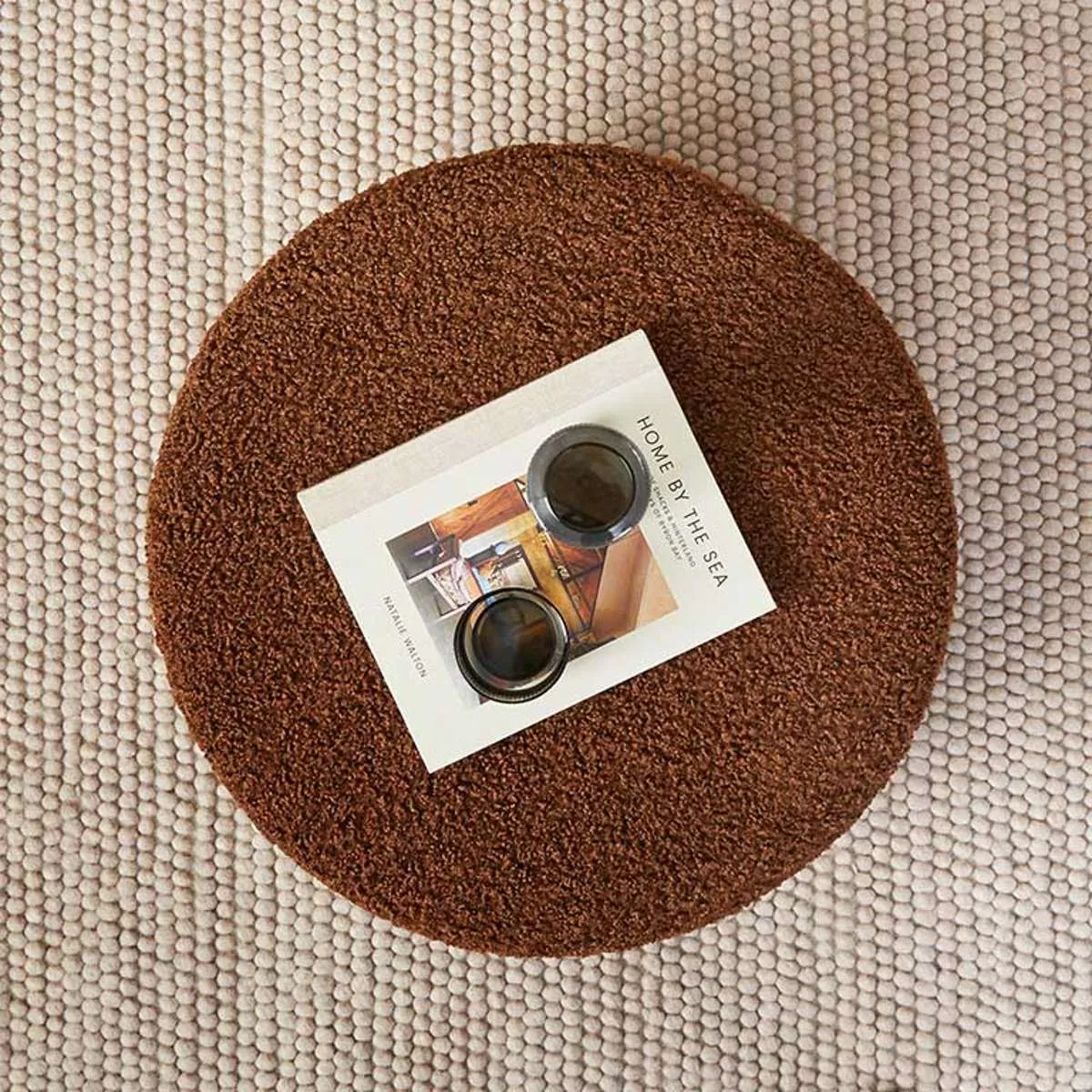 Wren Sherpa Ottoman - Chocolate Mocka