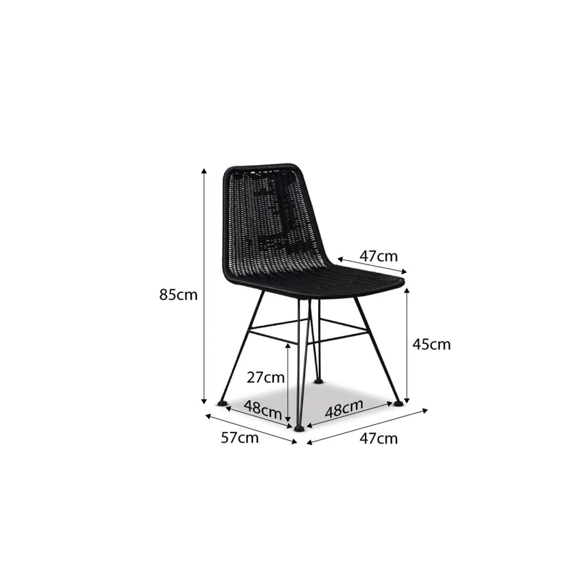 Xavier Dining Chair - Set of 2 - Black Mocka