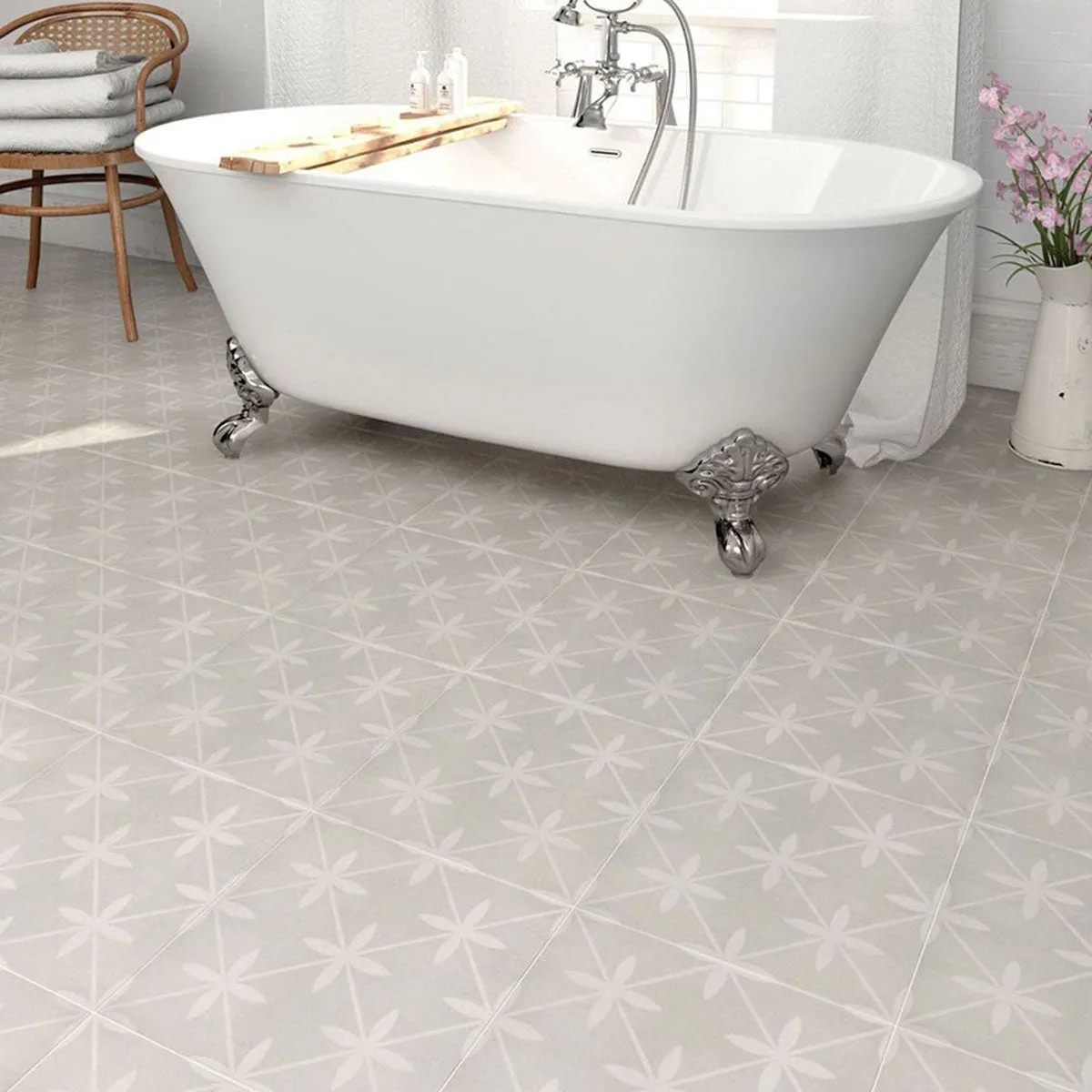 York Beige Patterned Porcelain Tile 45x45cm Matt
