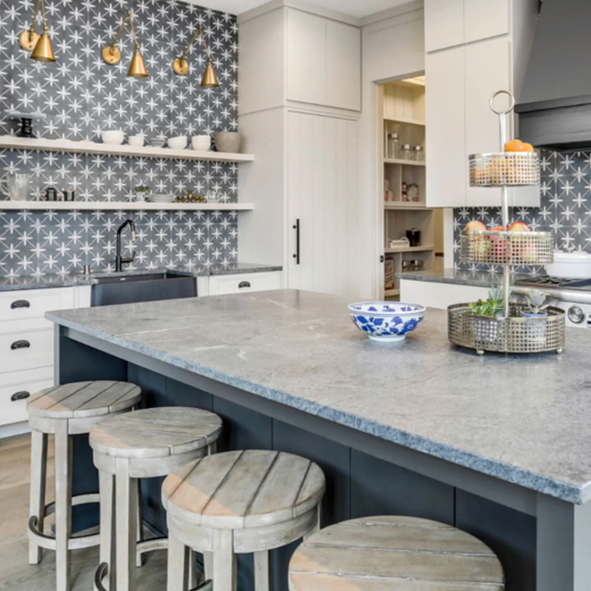 York Grey Patterned Porcelain Tile 33x33cm Matt