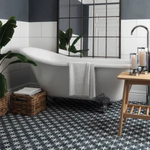 York Grey Patterned Porcelain Tile 33x33cm Matt