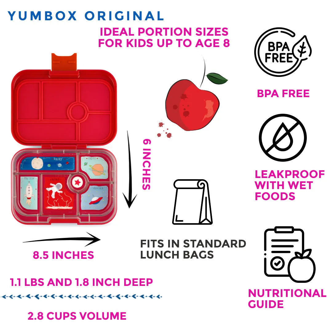Yumbox Original 6-Compartment Lunch Box - Roar Red Rocket
