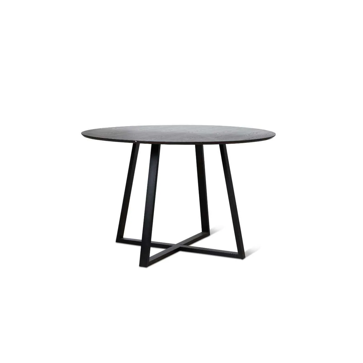 Zander 4 Seater Round Dining Table - Black Mocka
