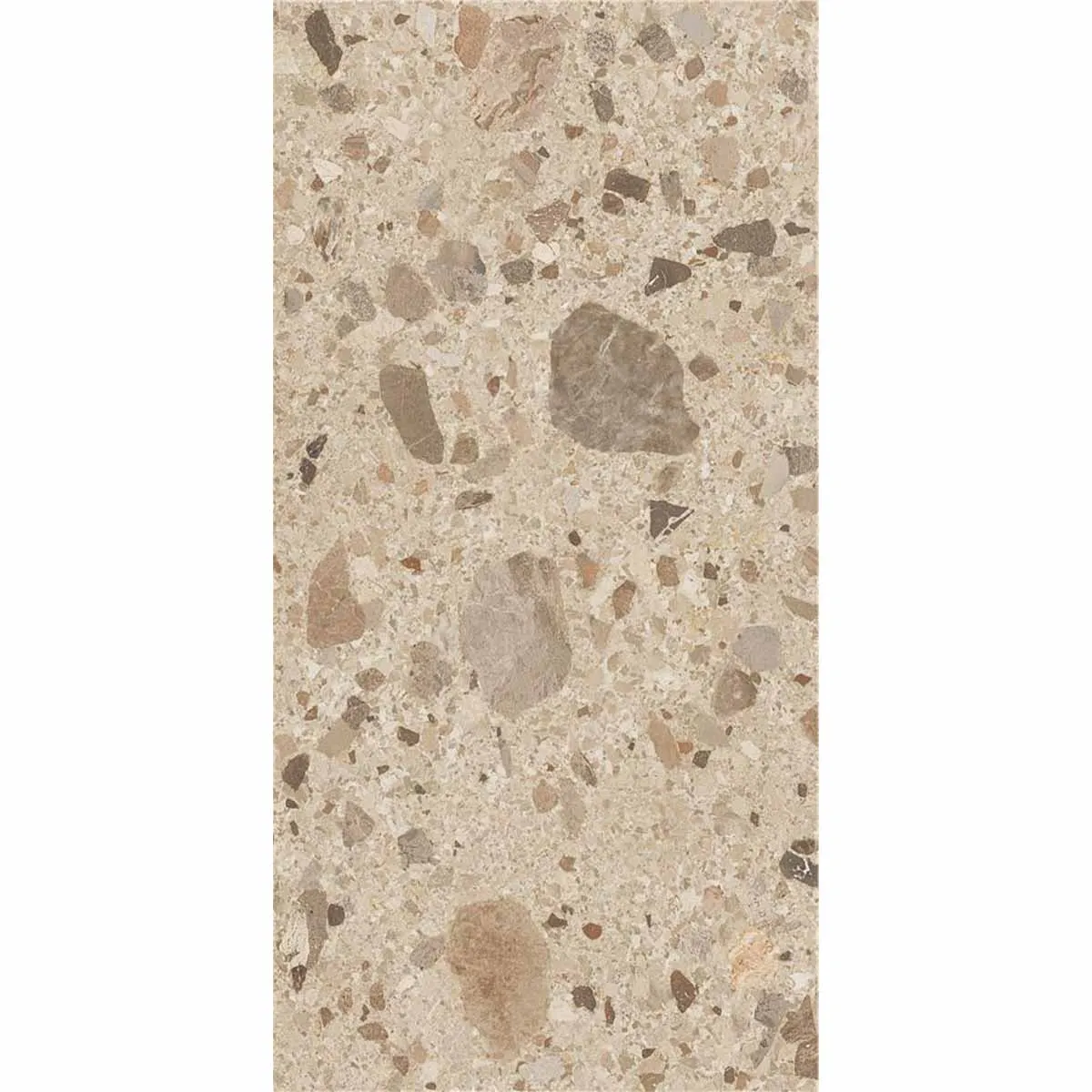 Zaragoza Brown Terrazzo Stone Effect Porcelain Tile 59x120cm Matt