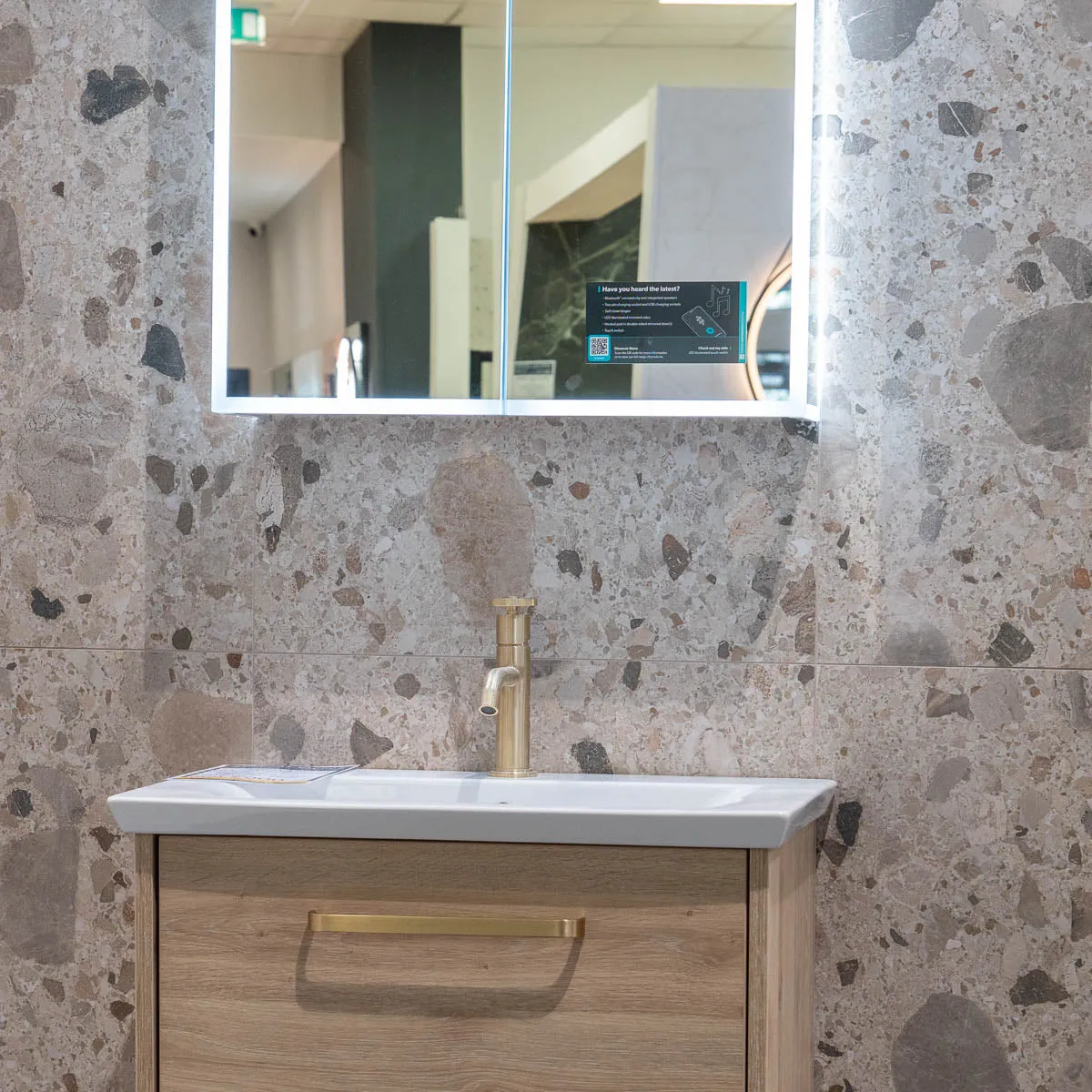 Zaragoza Brown Terrazzo Stone Effect Porcelain Tile 59x120cm Matt