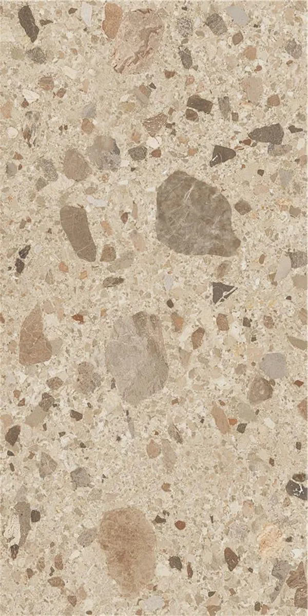 Zaragoza Brown Terrazzo Stone Effect Porcelain Tile 59x120cm Matt